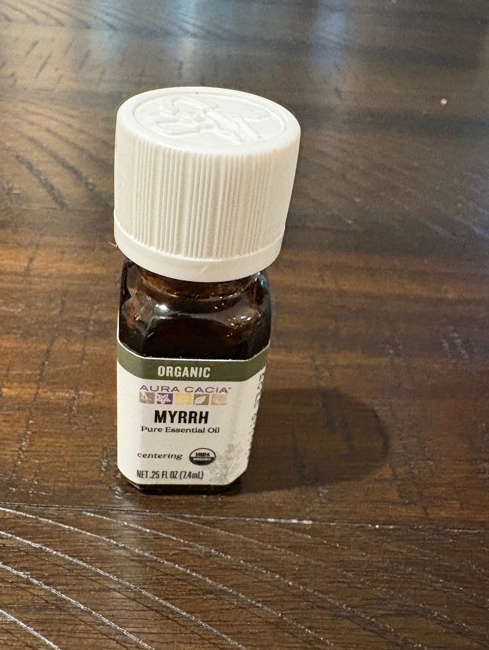Aura Cacia Organic Myrrh Pure Essential Oil Centering .25 oz Brand New